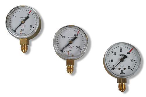 MANOMETER Ø63 ZUURSTOF 0-10/16 BAR G1/4
