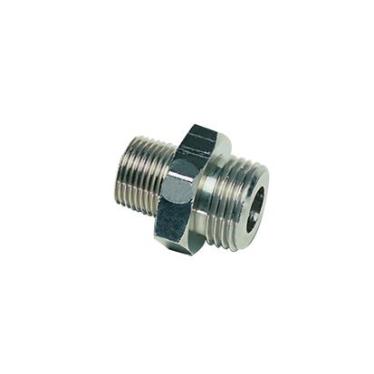 DUBBEL NIPPEL BUITENDR. BSP CONISCH / BUITENDR. BSP CYL - C1: R1/4 - C2: G1/4 | 0192 13 13