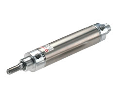 Roundline double acting cylinder, 25mm diameter, 15mm stroke