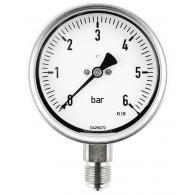 MANOMETER 107221 RVS 100MM  0-6 BAR O.A. G1/2" GEVULD KLASSE 1.0 (ONGEVULD LEVERBAAR)