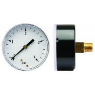 MANOMETER 106004 MESSING  63MM  0-10 BAR A.A. G1/4 KLASSE 2.5