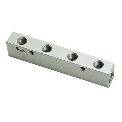 VERDEELBLOK ALUM   BSP INW  CIL /METR - C1 : G1/4 - C2 : G1/8 | 3311 10 13 03