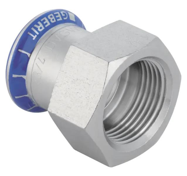 Mapress rvs 316 schroefbus m/BI 15-Rp1/2"