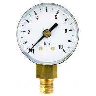 MANOMETER 106001  MESSING  40MM  0-10 BAR O.A. G1/8" KLASSE 2.5