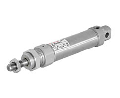 ISO roundline single acting cylinder, 10mm diameter, 25mm stroke