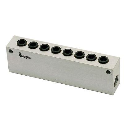 VERDEELBLOK ALUM  MET INSTEEKKOPPELINGEN - DIAM D : 6MM - C : G1/4 | 3310 06 13